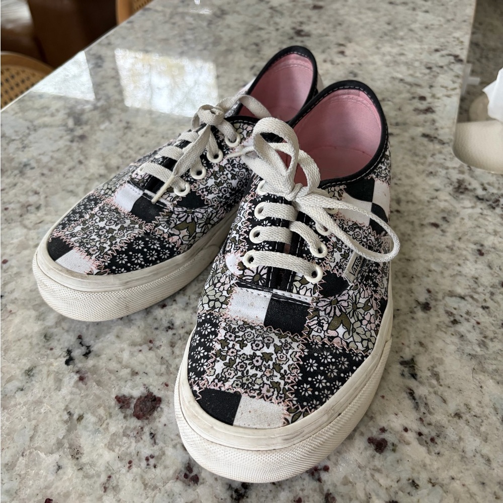 Vans Black and White Patchwork Sneakers